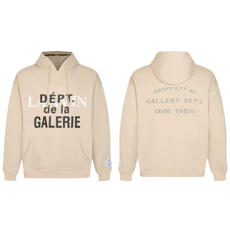 GALLERY DEPT autumn new flame letter print men's and women's loose casual pure cotton hooded sweatshirt jacket (38)