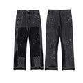 Gallery Dept Paint‑Splatter Patchwork Carpenter Flare Denim Jeans Black Wash