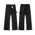 Gallery Dept Black Paint‑Splatter Carpenter Flare Cargo Pants Contrast Inset Panels