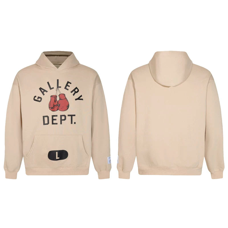 GALLERY DEPT autumn new flame letter print men's and women's loose casual pure cotton hooded sweatshirt jacket (35)