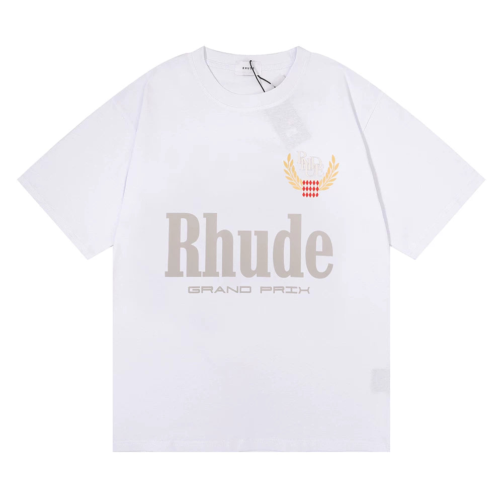 Rhude Grand Prix Laurel Crest Racing Graphic Tee White