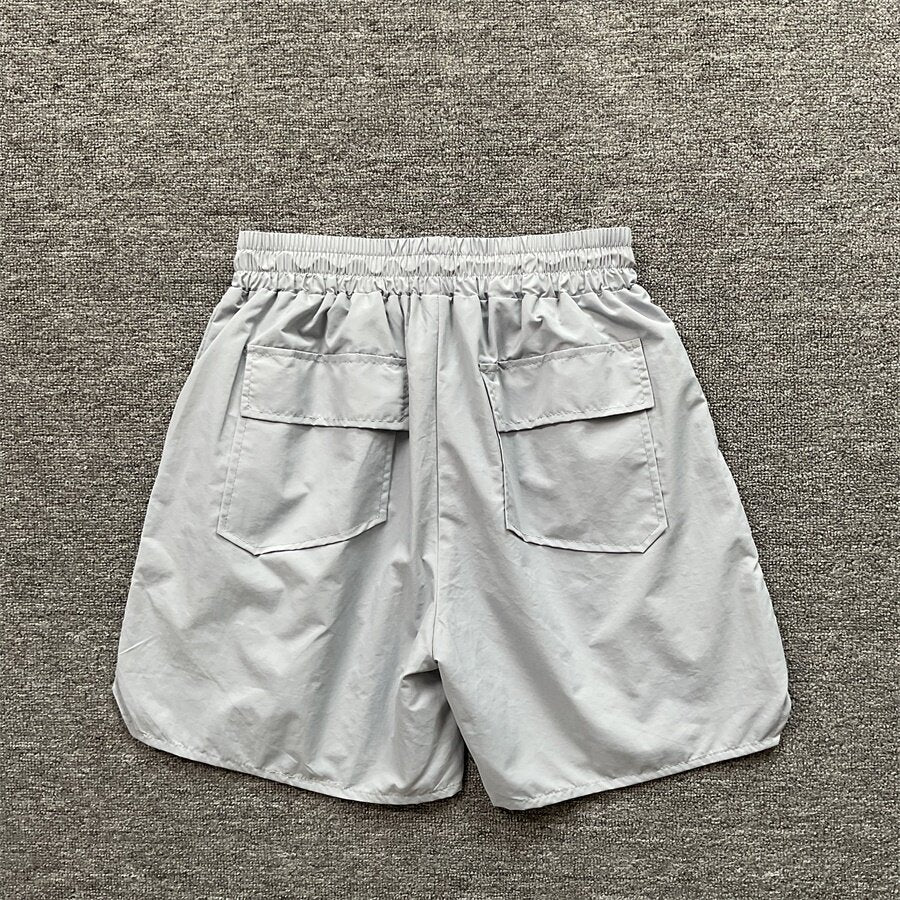 Rhude 1st Pirelli Graphic Nylon Casual Shorts Light Grey