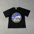Rhude Saint Malo Vintage Circle Graphic Tee Black