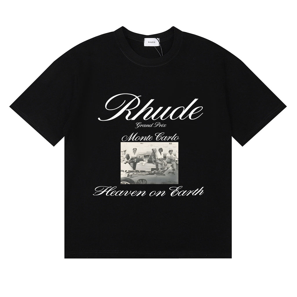 Rhude Monte Carlo Vintage Photo Graphic Tee Black