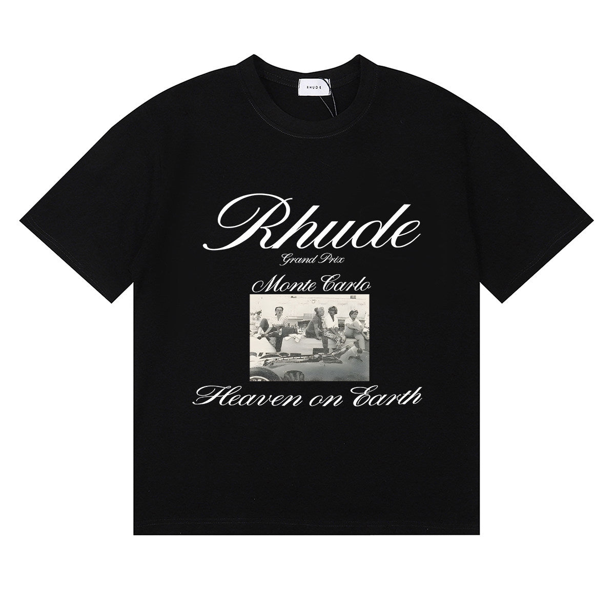 Rhude Monte Carlo Vintage Photo Graphic Tee Black