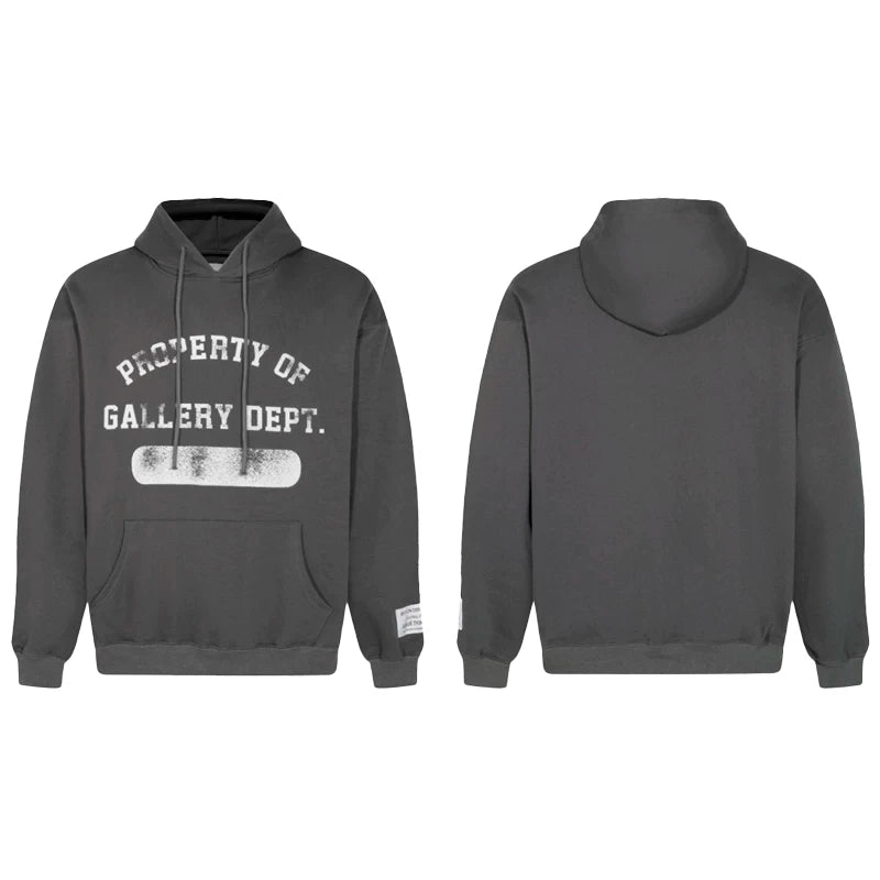 GALLERY DEPT autumn new flame letter print men's and women's loose casual pure cotton hooded sweatshirt jacket (39)