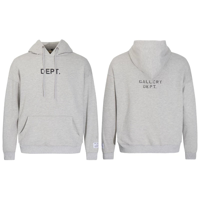 GALLERY DEPT autumn new flame letter print men's and women's loose casual pure cotton hooded sweatshirt jacket (25)