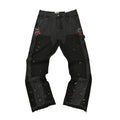 Gallery Dept Patchwork Cargo Multi‑Color Paint‑Splatter Black Flare Denim Jeans
