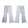Gallery Dept Dark‑Blue Inset Panel Flare Denim Jeans Ultra Light Vintage Wash