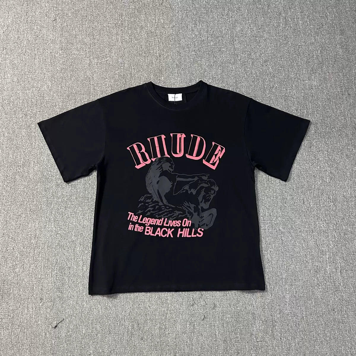 Rhude Black Hills Legend Vintage Art Graphic Tee Black