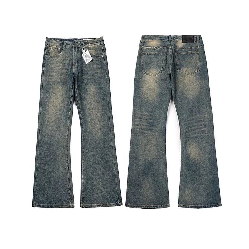 Gallery Dept Vintage Mud‑Wash Biker Flare Denim Jeans