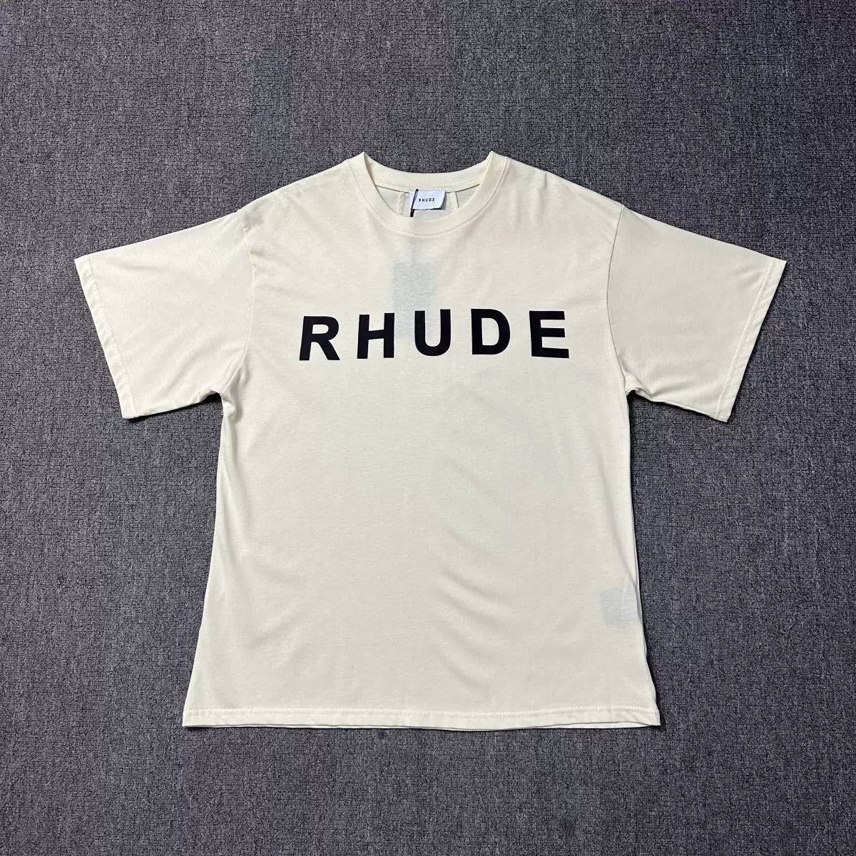 Rhude Bold Logo Front Graphic Tee Cream