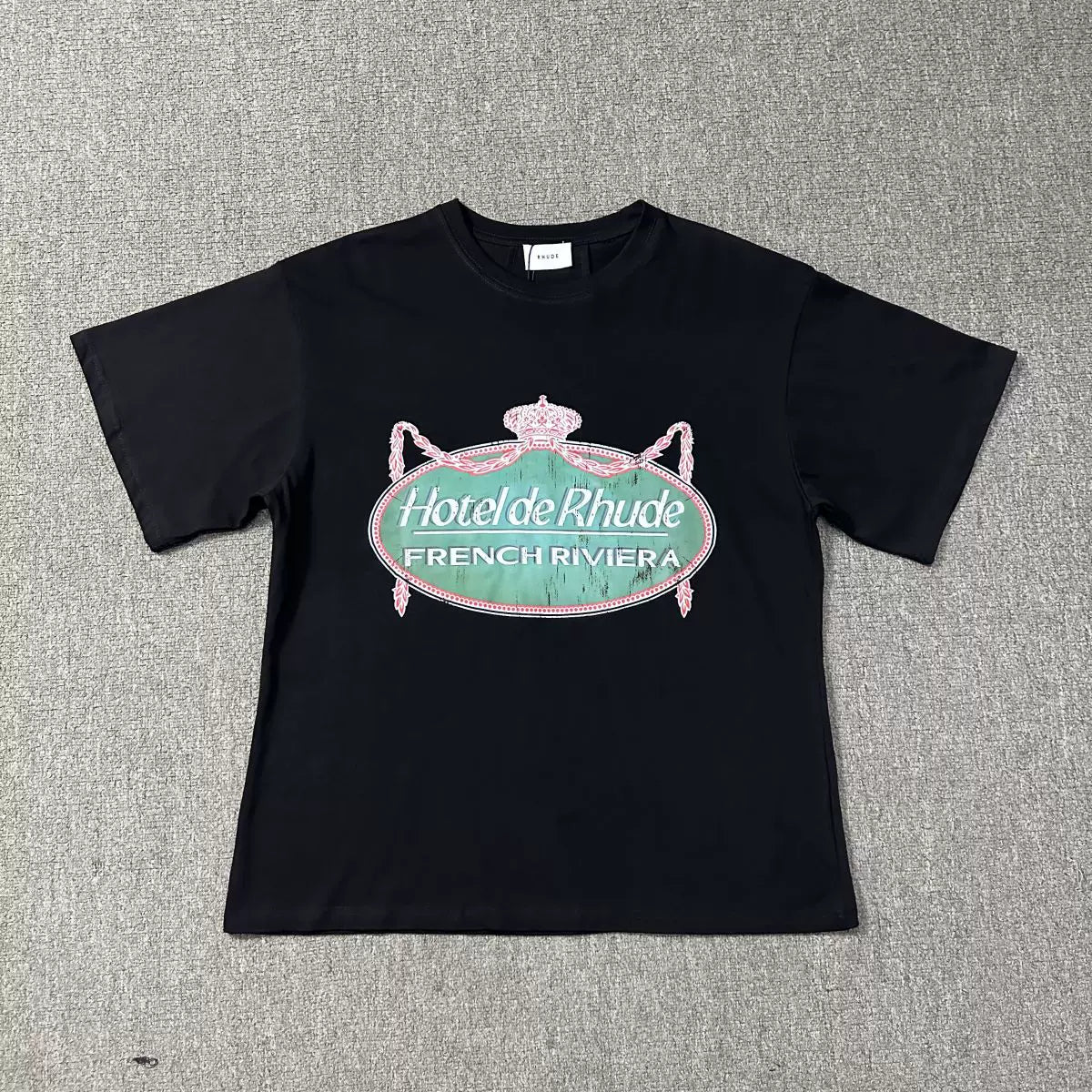 Rhude Hotel de Rhude French Riviera Vintage Graphic Tee Black