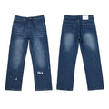 Gallery Dept Distressed Paint‑Splatter Straight‑Leg Denim Jeans Medium Blue Wash