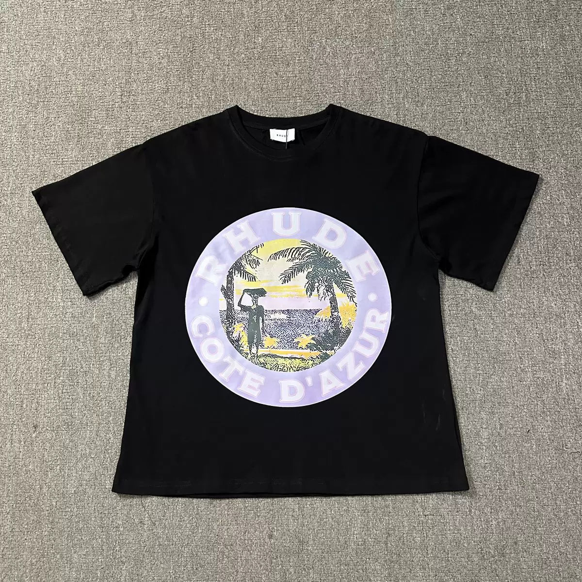 Rhude Cote D'Azur Beach Circle Graphic Tee Black