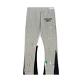 Gallery Dept Splash Paint Distressed Color‑Block Flare Sweatpants Heather Gray
