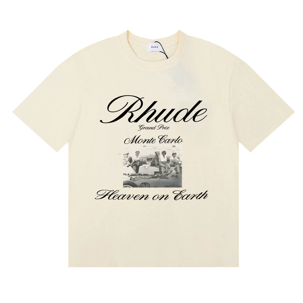 Rhude Monte Carlo Grand Prix Vintage Photo Graphic Tee Cream