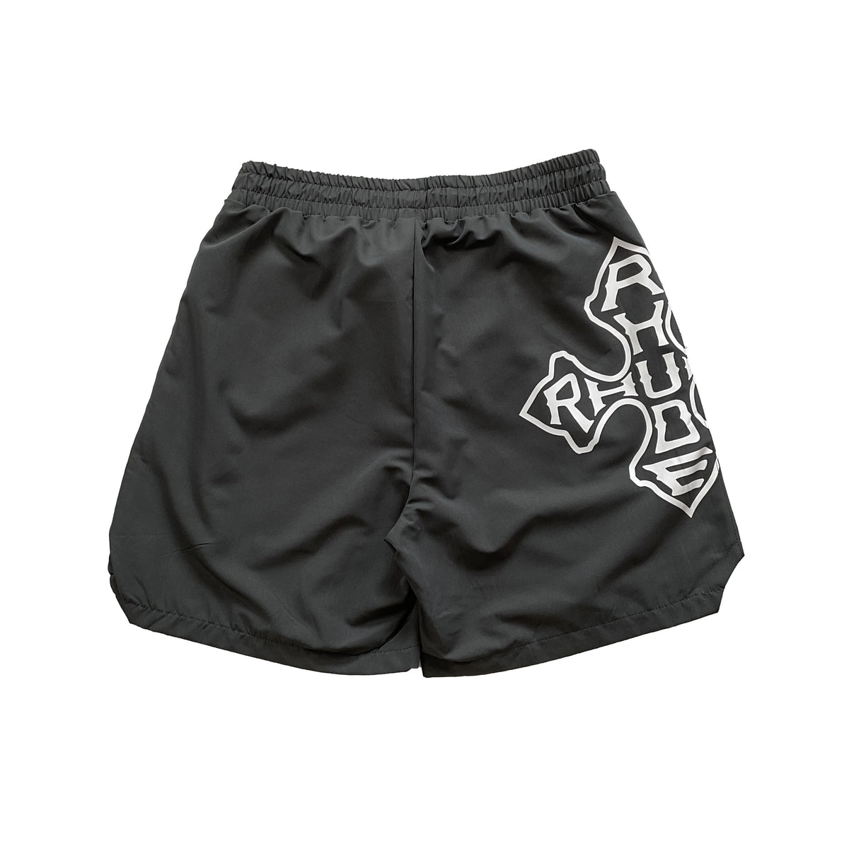 Rhude Cross Logo Graphic Nylon Casual Shorts Dark Grey