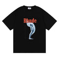 Rhude Metallic Bent‑Figure Art Graphic Tee Black
