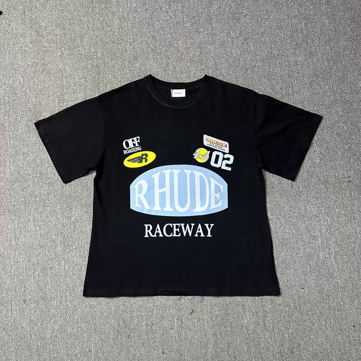 Rhude Raceway Racing Sticker Graphic Tee Black