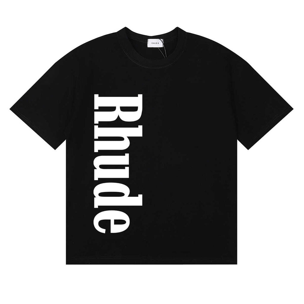 Rhude Vertical Bold Logo Front Graphic Tee Black