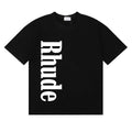 Rhude Vertical Bold Logo Front Graphic Tee Black