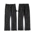 Gallery Dept Multi‑Color Paint‑Splash Carpenter Flare Denim Jeans Black Vintage Wash