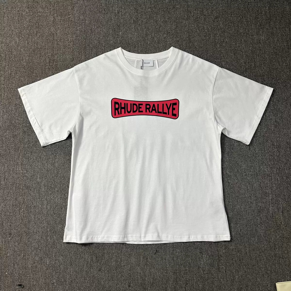 Rhude Rallye Red Box Logo Graphic Tee White
