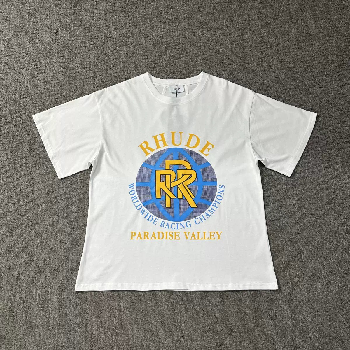 Rhude Worldwide Racing Champions Paradise Valley Graphic Tee White