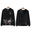 GALLERY DEPT autumn new flame letter print men's and women's loose casual pure cotton hooded sweatshirt jacket (12)