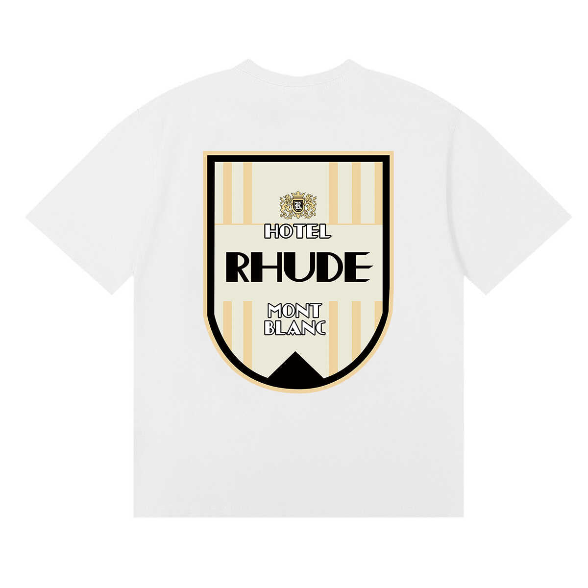 Rhude Shield Badge Left Chest Graphic Tee White