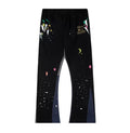 Gallery Dept Dépt de la Galerie Fruit Paint‑Splash Color‑Block Flare Sweatpants Black