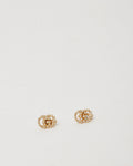 Gucci 18k Gold and Diamond Interlocking GG Stud Earrings