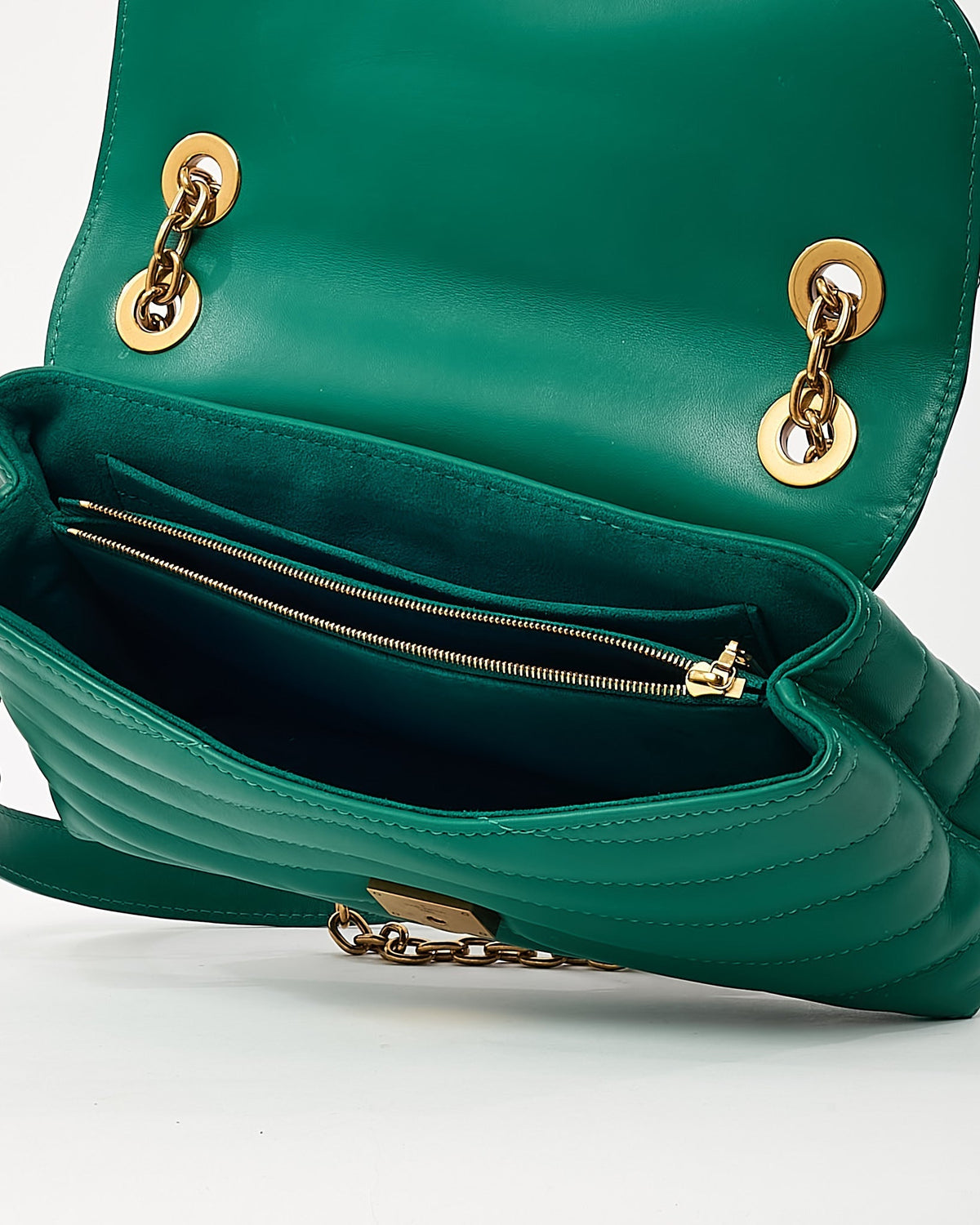 Louis Vuitton Green Calfskin Leather New Wave Chain MM Shoulder Bag GHW