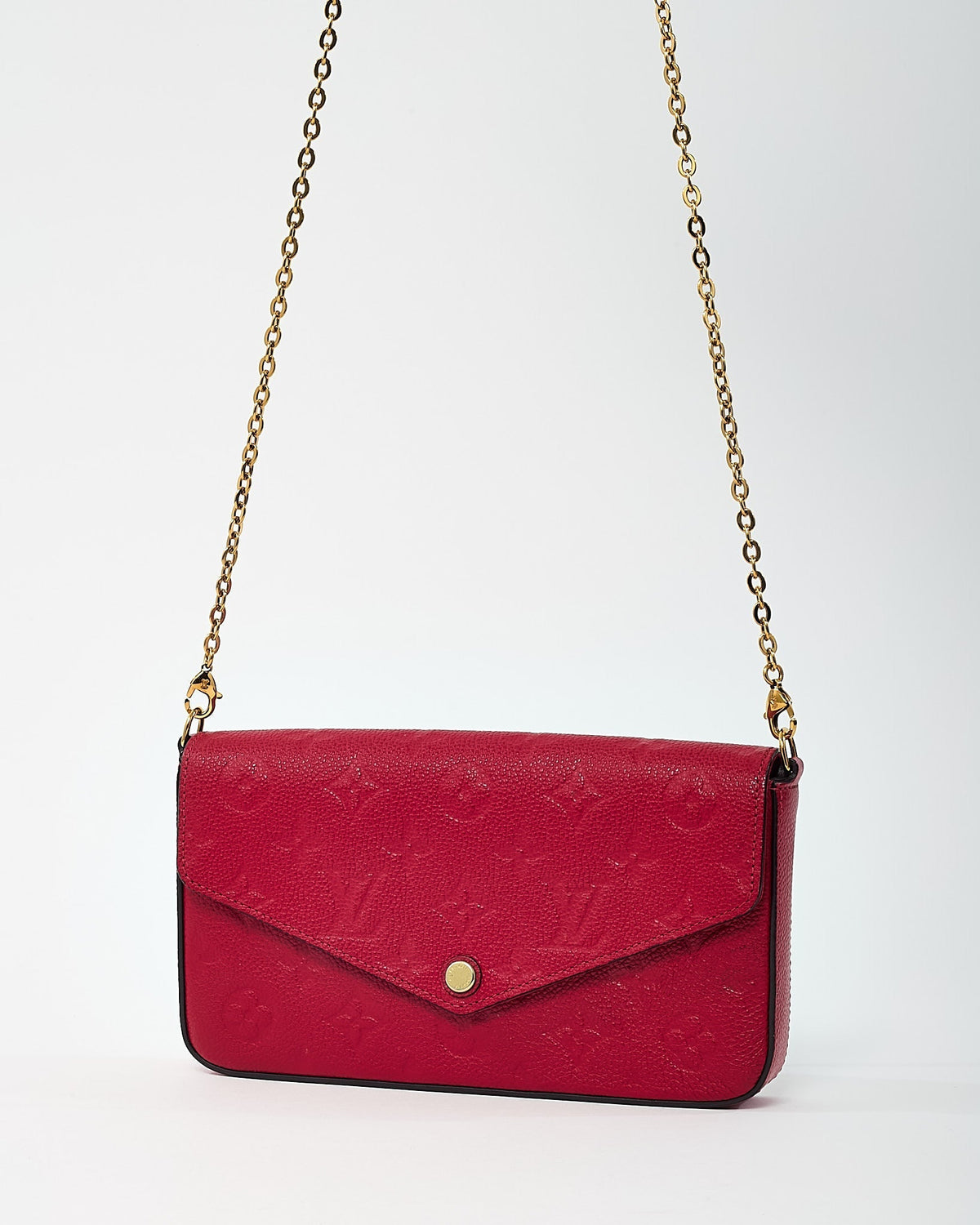 Louis Vuitton Red Monogram Empreinte Leather Felicie Pochette Crossbody Bag