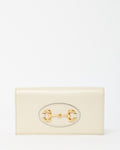 Gucci White Boarded Plutone Calfskin Leather Horsebit 1955 WOC Crossbody Bag