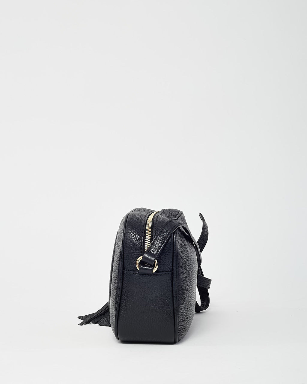 Gucci Black Pebbled Calfskin Leather GG Soho Disco Crossbody Bag
