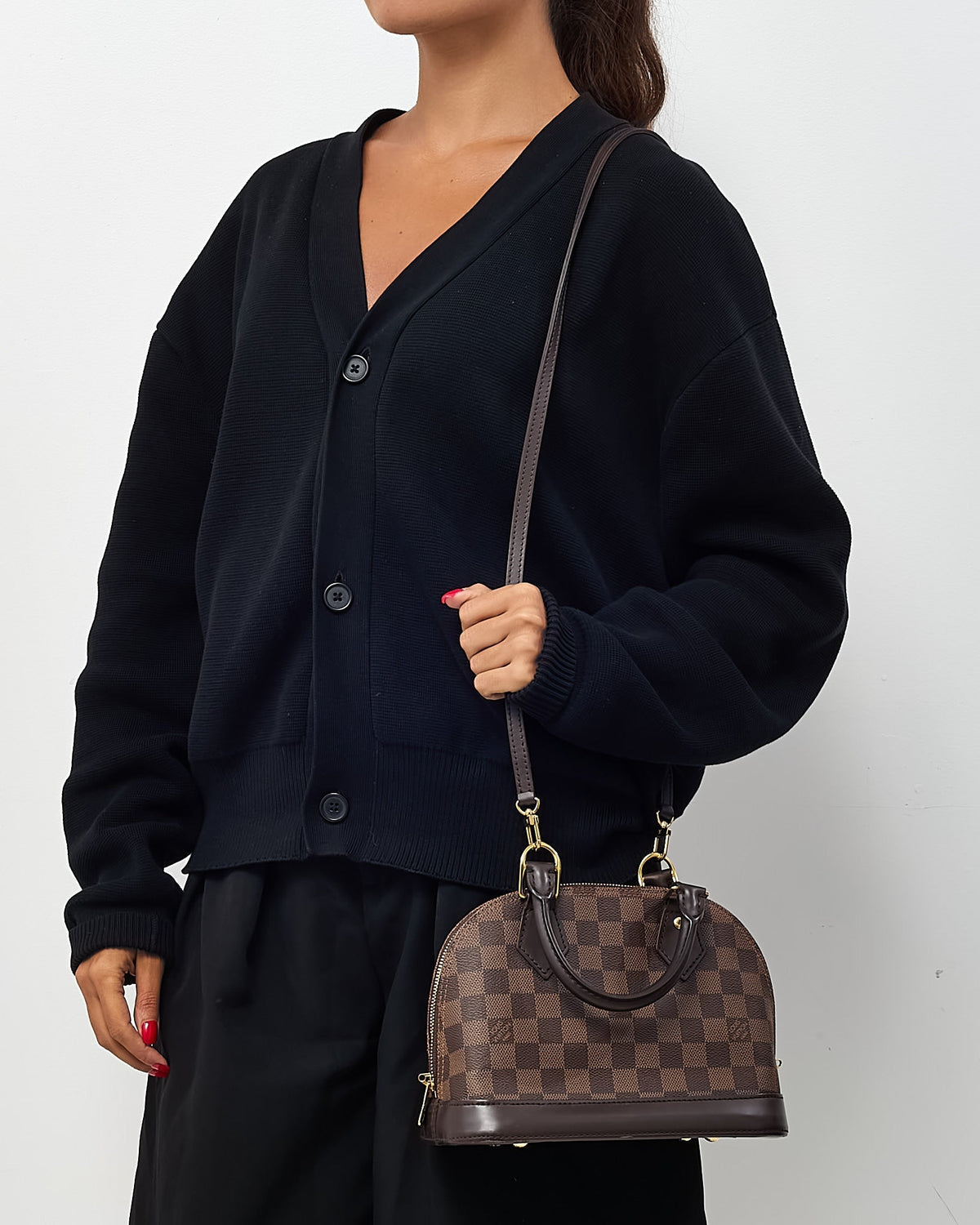 Louis Vuitton Damier Ebene Coated Canvas Alma BB Handbag