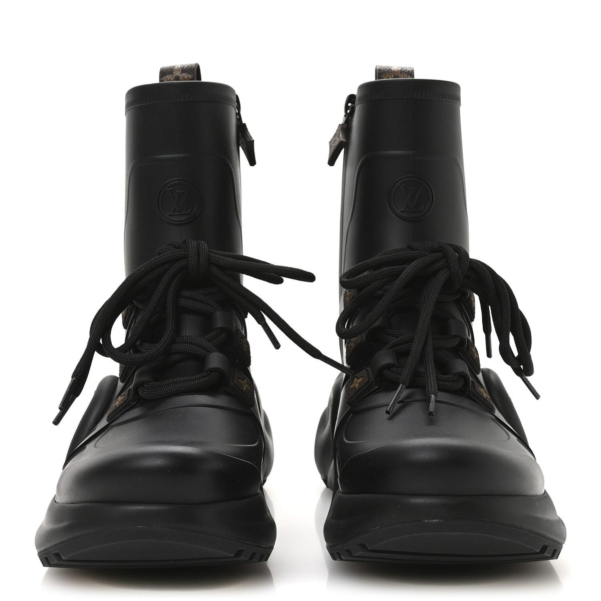 Mat Rubber Monogram LV Archlight Sneaker Boots 38 Black