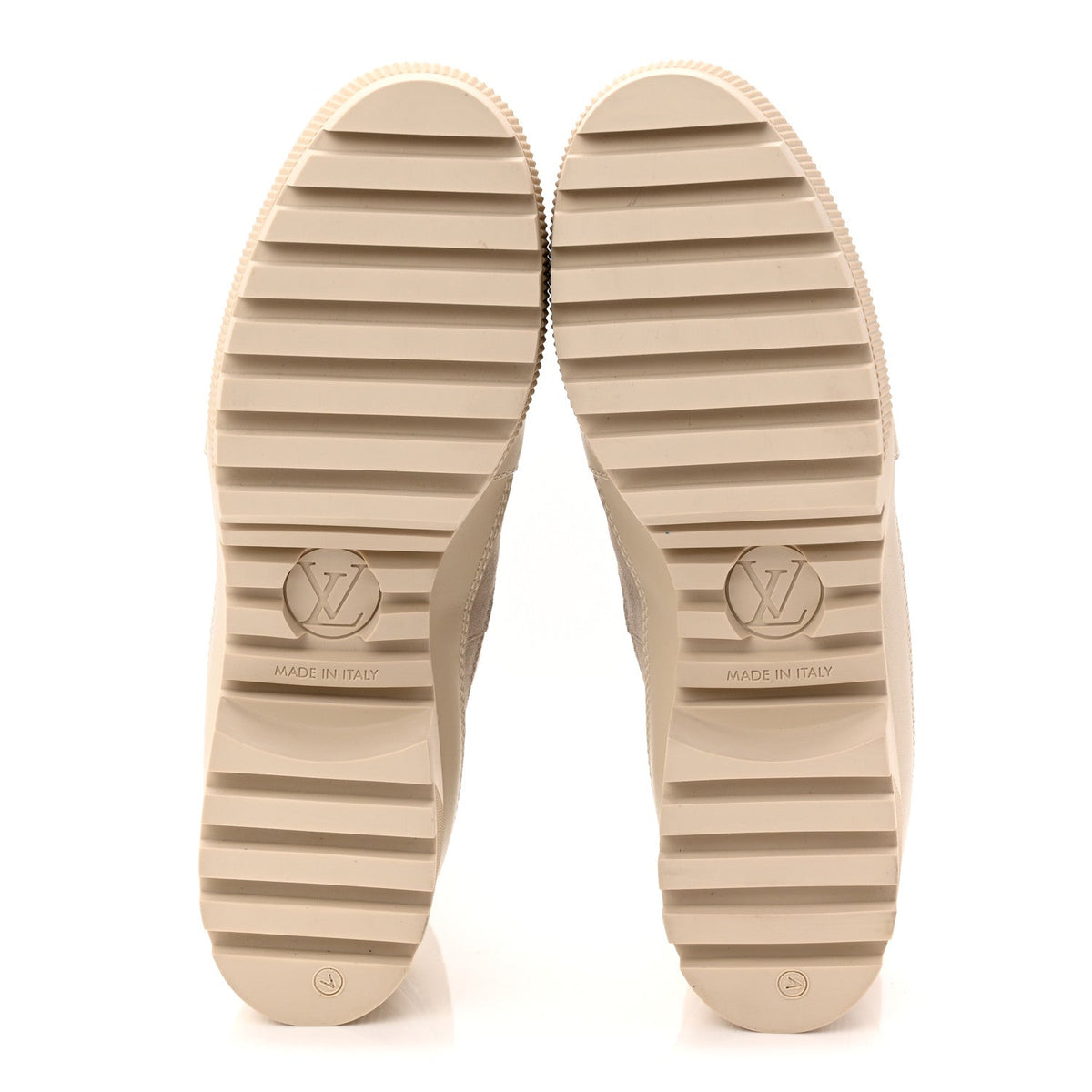 Suede Calfskin Monogram Denim Laureate Platform Desert Boots 38.5 Taupe